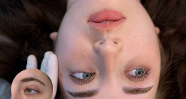 From arched brows to straight brows✨ Semi-permanent eyebrows + eyelash perm Before & After